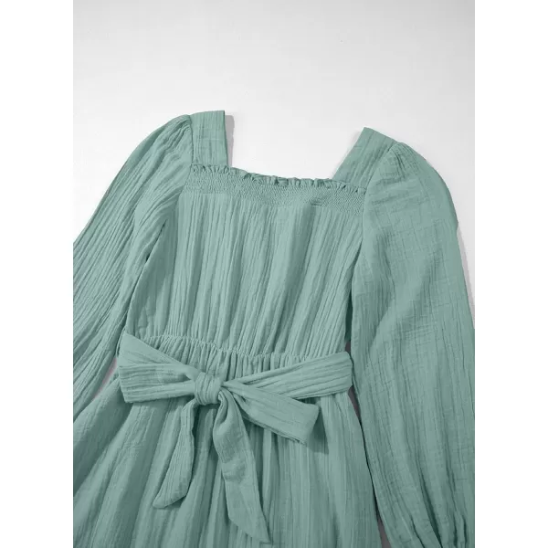 blibean Girls Cotton Long Sleeve Dresses Ruffled Semi Formal Dress Size 6-15 Years