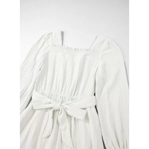 blibean Girls Cotton Long Sleeve Dresses Ruffled Semi Formal Dress Size 6-15 Years
