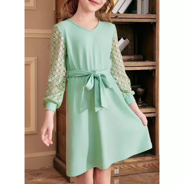 blibean Girls Elegant Lace Semi Formal Dress Kid Cotton Party Outfit Size 6-15 Years