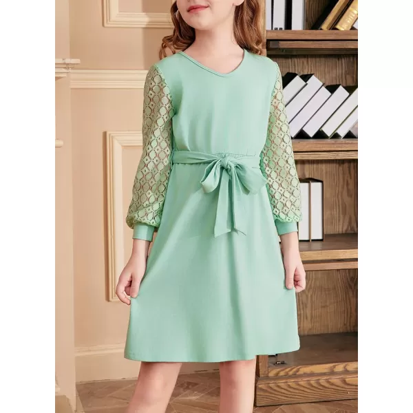 blibean Girls Elegant Lace Semi Formal Dress Kid Cotton Party Outfit Size 6-15 Years