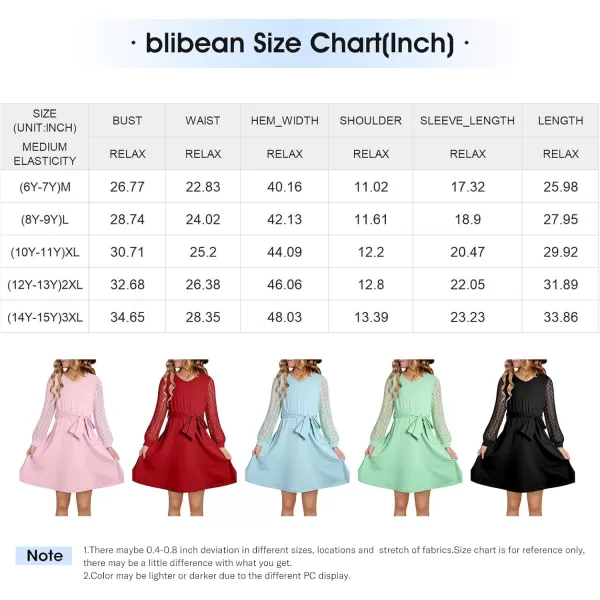 blibean Girls Elegant Lace Semi Formal Dress Kid Cotton Party Outfit Size 6-15 Years