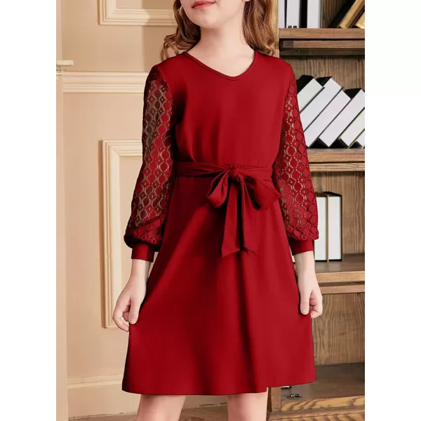 blibean Girls Elegant Lace Semi Formal Dress Kid Cotton Party Outfit Size 6-15 Years