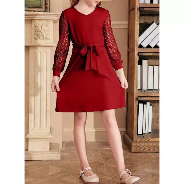 blibean Girls Elegant Lace Semi Formal Dress Kid Cotton Party Outfit Size 6-15 Years