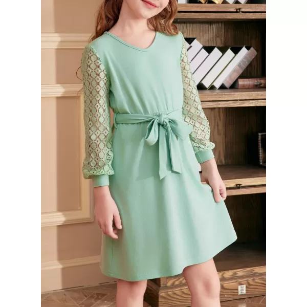 blibean Girls Elegant Lace Semi Formal Dress Kid Cotton Party Outfit Size 6-15 Years