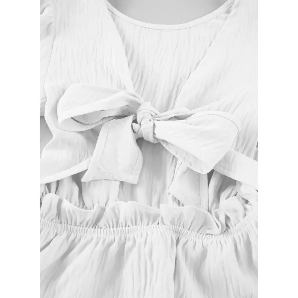 blibean Tween Girls Fall Tie Back Ruffle Shirt Kid Long Sleeve Tops Size 6-15 Years