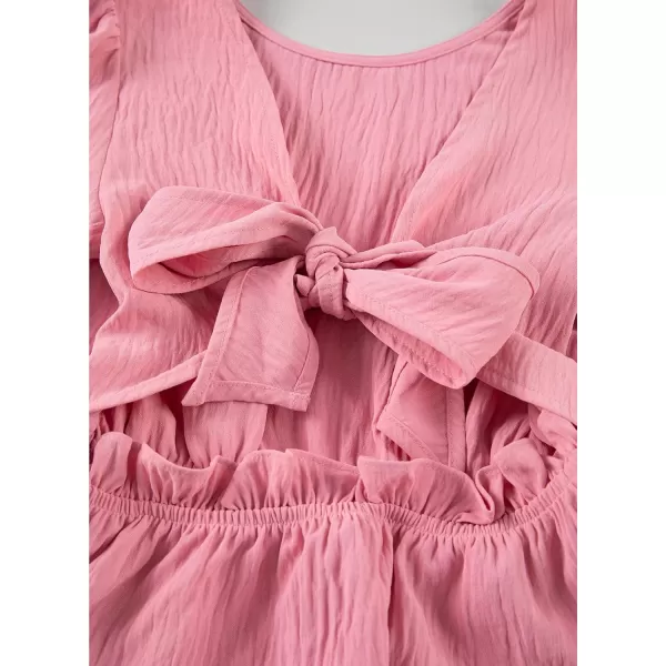 blibean Tween Girls Fall Tie Back Ruffle Shirt Kid Long Sleeve Tops Size 6-15 Years