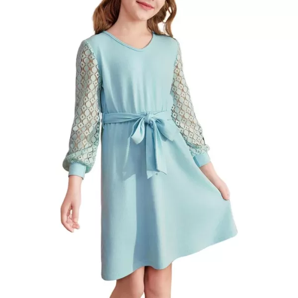 blibean Girls Elegant Lace Semi Formal Dress Kid Cotton Party Outfit Size 6-15 Years