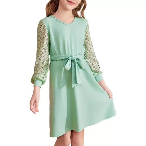 blibean Girls Elegant Lace Semi Formal Dress Kid Cotton Party Outfit Size 6-15 Years