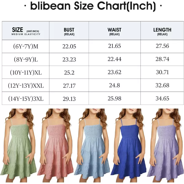 blibean Girls 2024 Sundresses Tween Summer Dress Size 6-15 Years