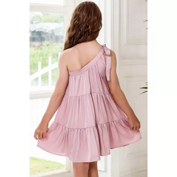 blibean Preteen Girls One Shoulder Dresses Tween Kids Outfits Size 4-13 Years