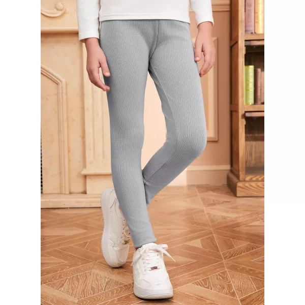 blibean Teen Girls 3pcs Leggings Kids Ribbed Knit Pants Size 6-15 Years
