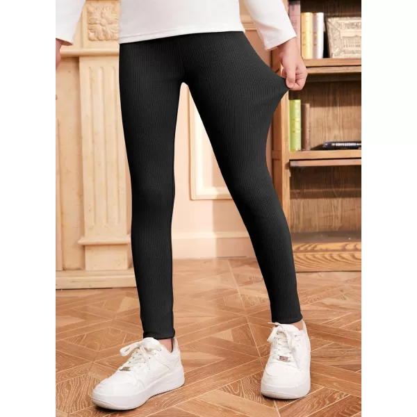 blibean Teen Girls 3pcs Leggings Kids Ribbed Knit Pants Size 6-15 Years