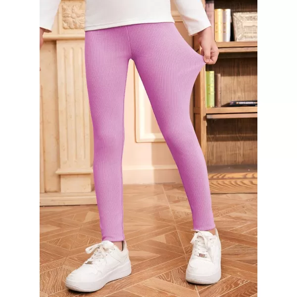 blibean Teen Girls 3pcs Leggings Kids Ribbed Knit Pants Size 6-15 Years