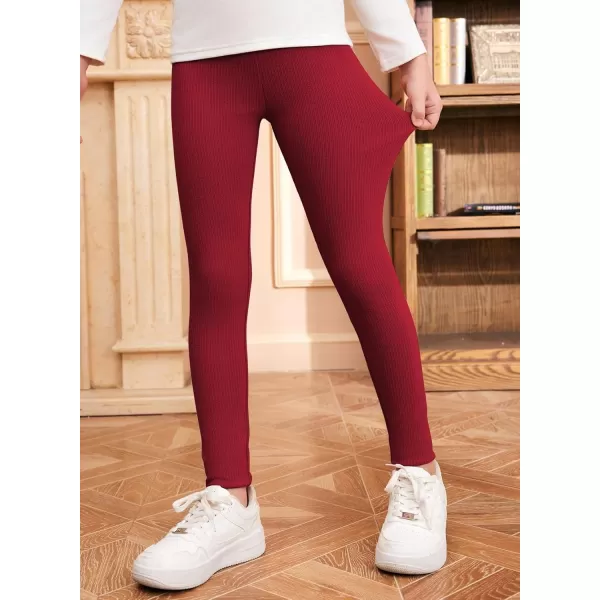 blibean Teen Girls 3pcs Leggings Kids Ribbed Knit Pants Size 6-15 Years