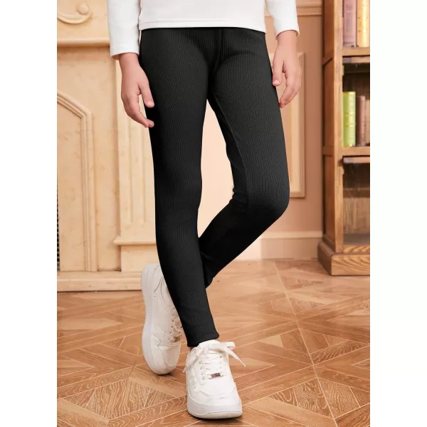 blibean Teen Girls 3pcs Leggings Kids Ribbed Knit Pants Size 6-15 Years