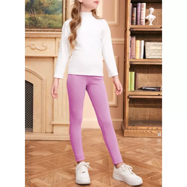 blibean Teen Girls 3pcs Leggings Kids Ribbed Knit Pants Size 6-15 Years