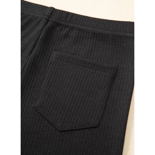 blibean Teen Girls 3pcs Leggings Kids Ribbed Knit Pants Size 6-15 Years