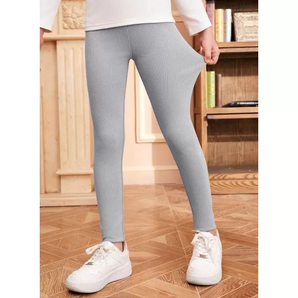 blibean Teen Girls 3pcs Leggings Kids Ribbed Knit Pants Size 6-15 Years