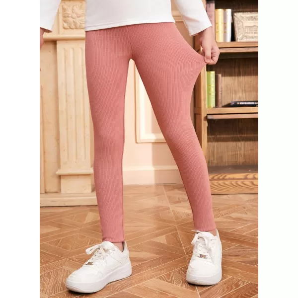 blibean Teen Girls 3pcs Leggings Kids Ribbed Knit Pants Size 6-15 Years