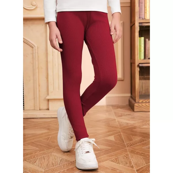 blibean Teen Girls 3pcs Leggings Kids Ribbed Knit Pants Size 6-15 Years