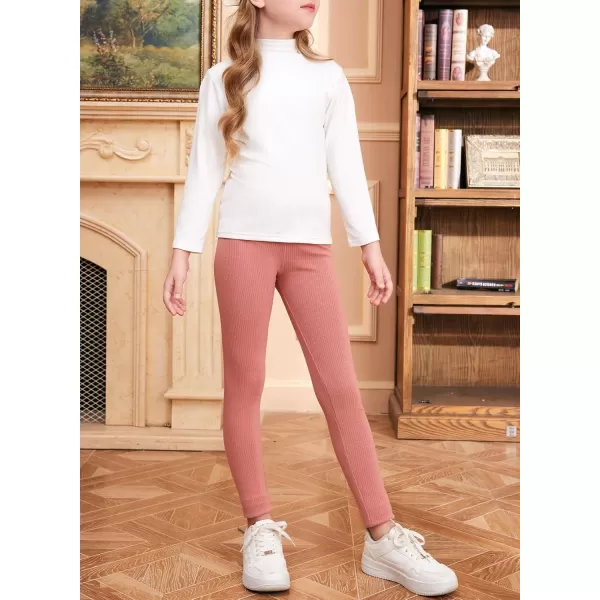 blibean Teen Girls 3pcs Leggings Kids Ribbed Knit Pants Size 6-15 Years