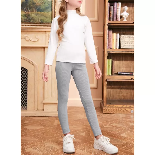 blibean Teen Girls 3pcs Leggings Kids Ribbed Knit Pants Size 6-15 Years