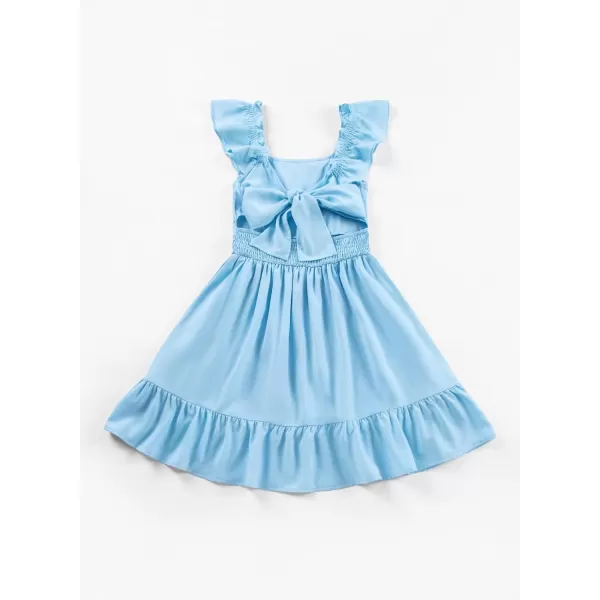 blibean Teen Girls Summer Tie Back Sundreses Kids Ruffle Sleeveless Dresses Size 6-15 Years