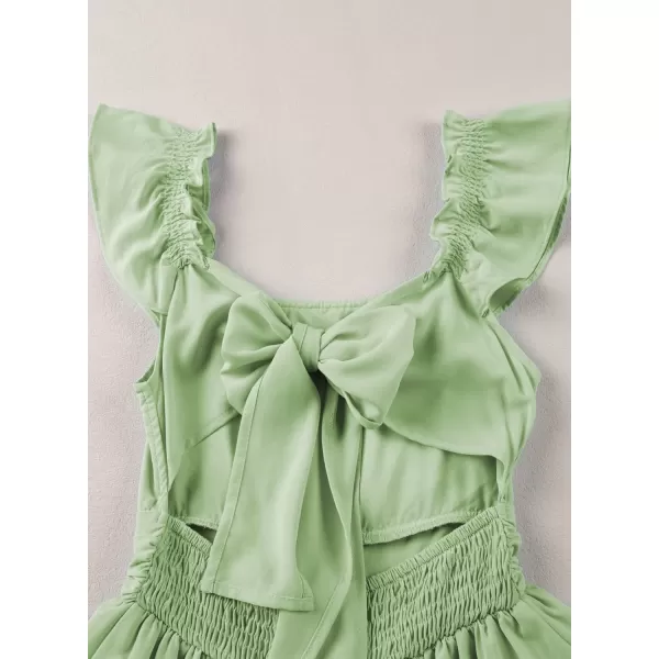 blibean Teen Girls Summer Tie Back Sundreses Kids Ruffle Sleeveless Dresses Size 6-15 Years