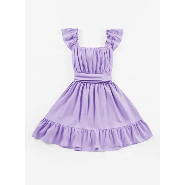 blibean Teen Girls Summer Tie Back Sundreses Kids Ruffle Sleeveless Dresses Size 6-15 Years