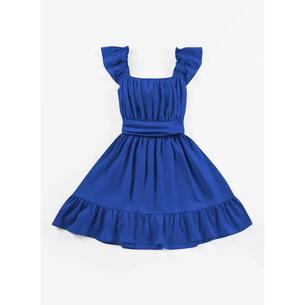 blibean Teen Girls Summer Tie Back Sundreses Kids Ruffle Sleeveless Dresses Size 6-15 Years