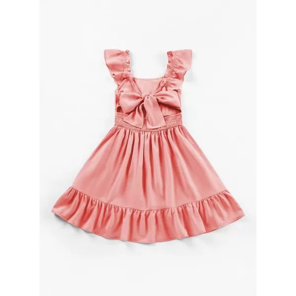 blibean Teen Girls Summer Tie Back Sundreses Kids Ruffle Sleeveless Dresses Size 6-15 Years