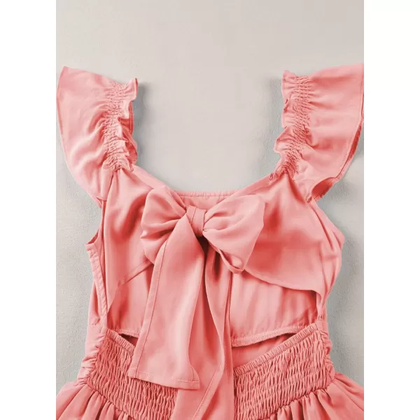 blibean Teen Girls Summer Tie Back Sundreses Kids Ruffle Sleeveless Dresses Size 6-15 Years
