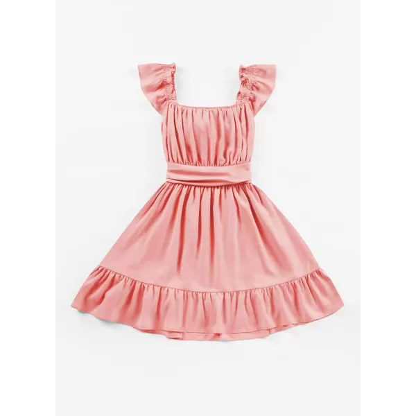 blibean Teen Girls Summer Tie Back Sundreses Kids Ruffle Sleeveless Dresses Size 6-15 Years