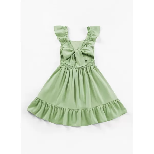 blibean Teen Girls Summer Tie Back Sundreses Kids Ruffle Sleeveless Dresses Size 6-15 Years