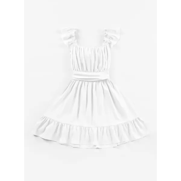blibean Teen Girls Summer Tie Back Sundreses Kids Ruffle Sleeveless Dresses Size 6-15 Years