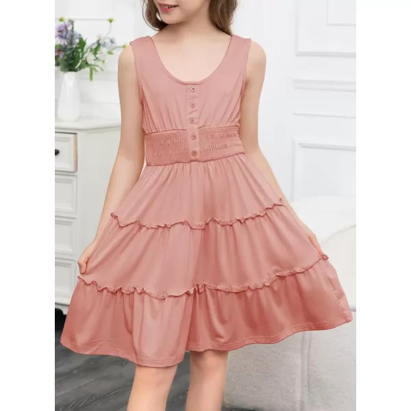 blibean Tween Girls 2024 Dress Sleeveless Tiered Simple Sundress Size 6-15 Years