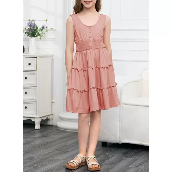 blibean Tween Girls 2024 Dress Sleeveless Tiered Simple Sundress Size 6-15 Years