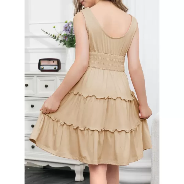 blibean Tween Girls 2024 Dress Sleeveless Tiered Simple Sundress Size 6-15 Years