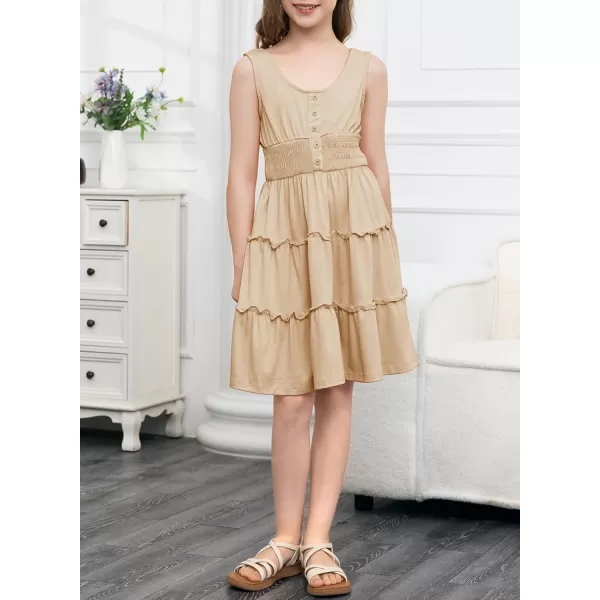 blibean Tween Girls 2024 Dress Sleeveless Tiered Simple Sundress Size 6-15 Years