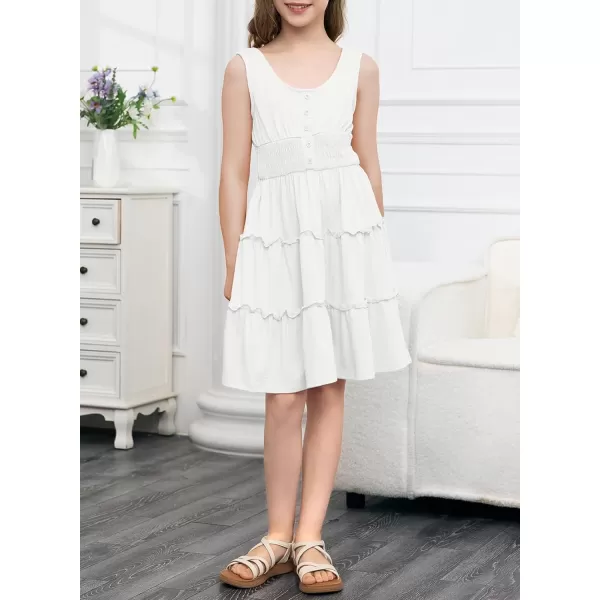 blibean Tween Girls 2024 Dress Sleeveless Tiered Simple Sundress Size 6-15 Years