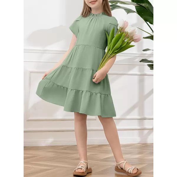 blibean Tween Girls 2024 Summer Boho Dress Kids Tiered Dresses Size 6-15 Years