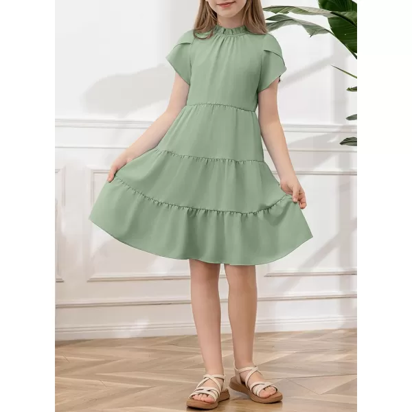 blibean Tween Girls 2024 Summer Boho Dress Kids Tiered Dresses Size 6-15 Years