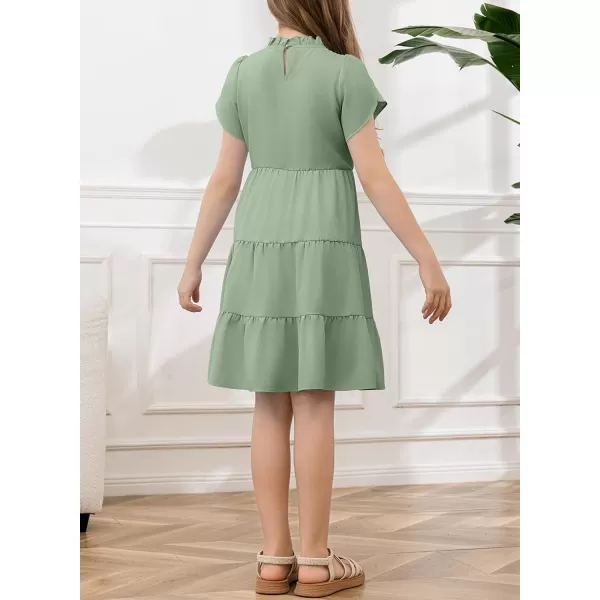 blibean Tween Girls 2024 Summer Boho Dress Kids Tiered Dresses Size 6-15 Years