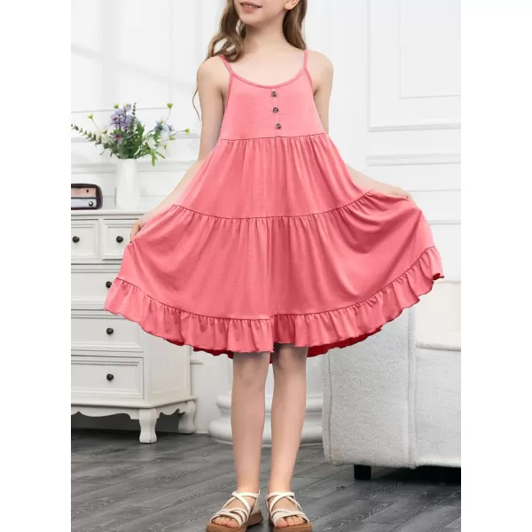 blibean Tween Girls Spaghetti Strap Dress Beach Sundress Size 6-15 Years