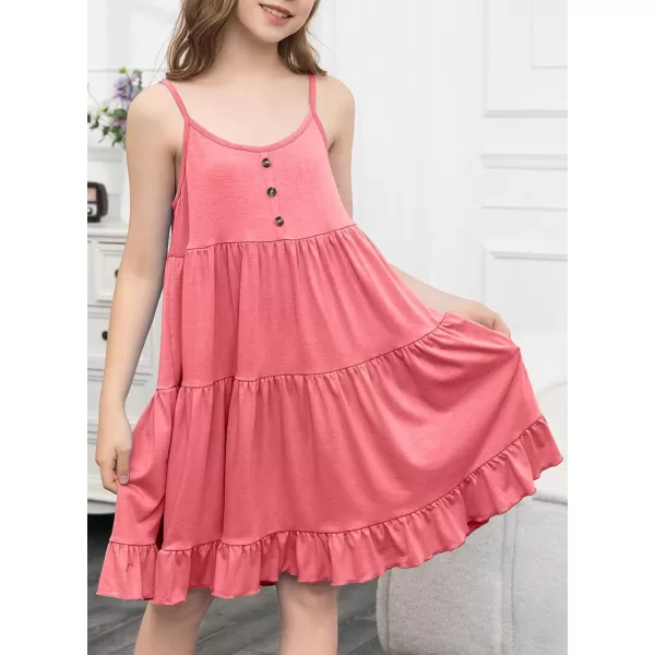 blibean Tween Girls Spaghetti Strap Dress Beach Sundress Size 6-15 Years