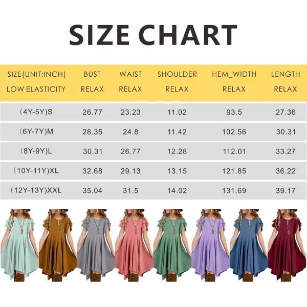 blibean Tween Girls Summer High Low Boho Dresses Size 4-15 Years