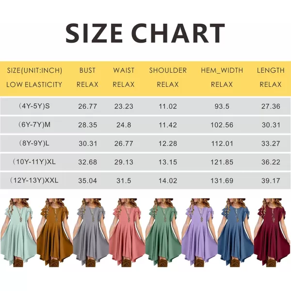 blibean Tween Girls Summer High Low Boho Dresses Size 4-15 Years