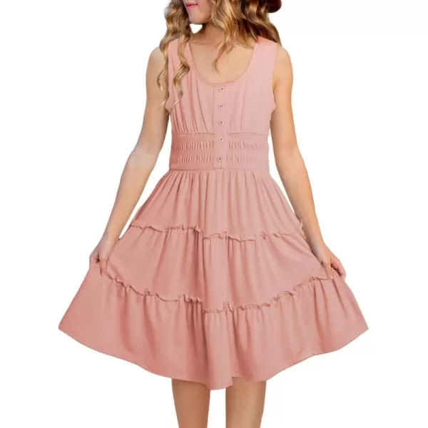 blibean Tween Girls 2024 Dress Sleeveless Tiered Simple Sundress Size 6-15 Years
