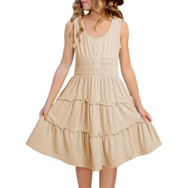 blibean Tween Girls 2024 Dress Sleeveless Tiered Simple Sundress Size 6-15 Years