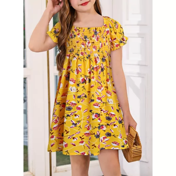 blibean Girls Summer Dress Tween Floral Boho Dresses Size 4-13 Years
